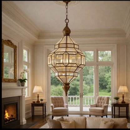 Suspension Sophie Dimlux en verre et laiton