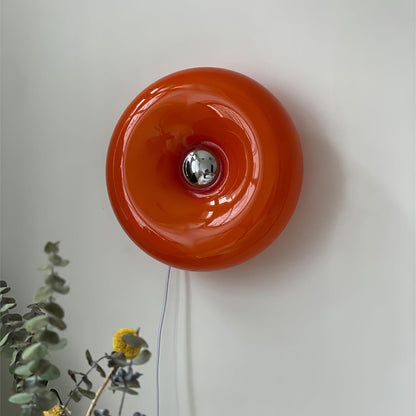 Applique murale Clémence Donuts en verre et métal à éclairage LED