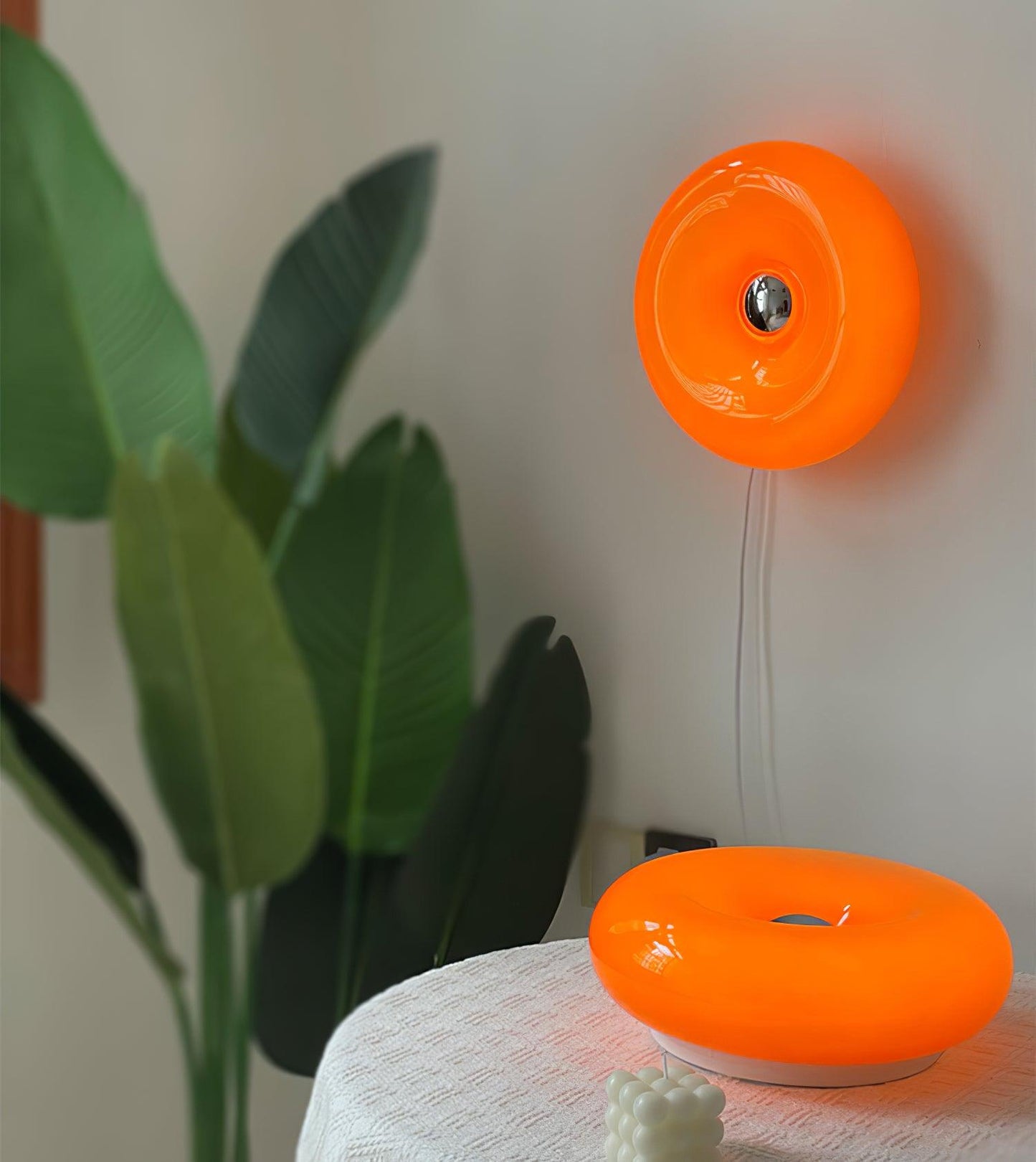 Applique murale Clémence Donuts en verre et métal à éclairage LED