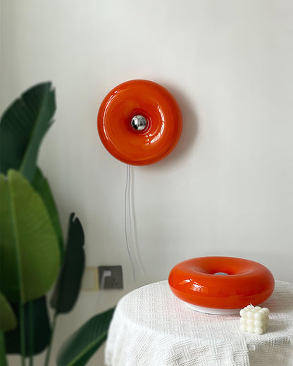 Applique murale Clémence Donuts en verre et métal à éclairage LED