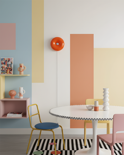 Applique murale Clémence Donuts en verre et métal à éclairage LED