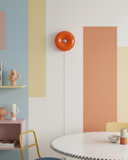 Applique murale Clémence Donuts en verre et métal à éclairage LED