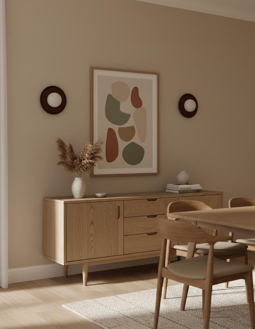 Sophie Dura Round Wall Lamp – Modern Wood & Glass Indoor Lighting