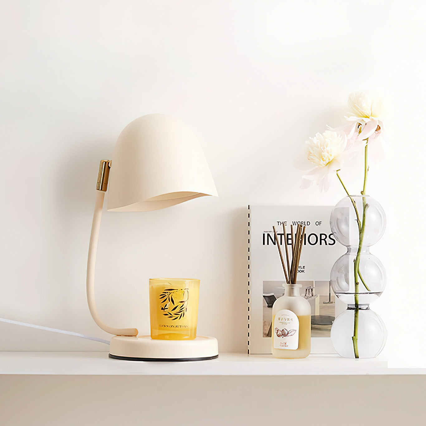 Chloé Eggshell Candle Warmer Lamp with Adjustable Neck