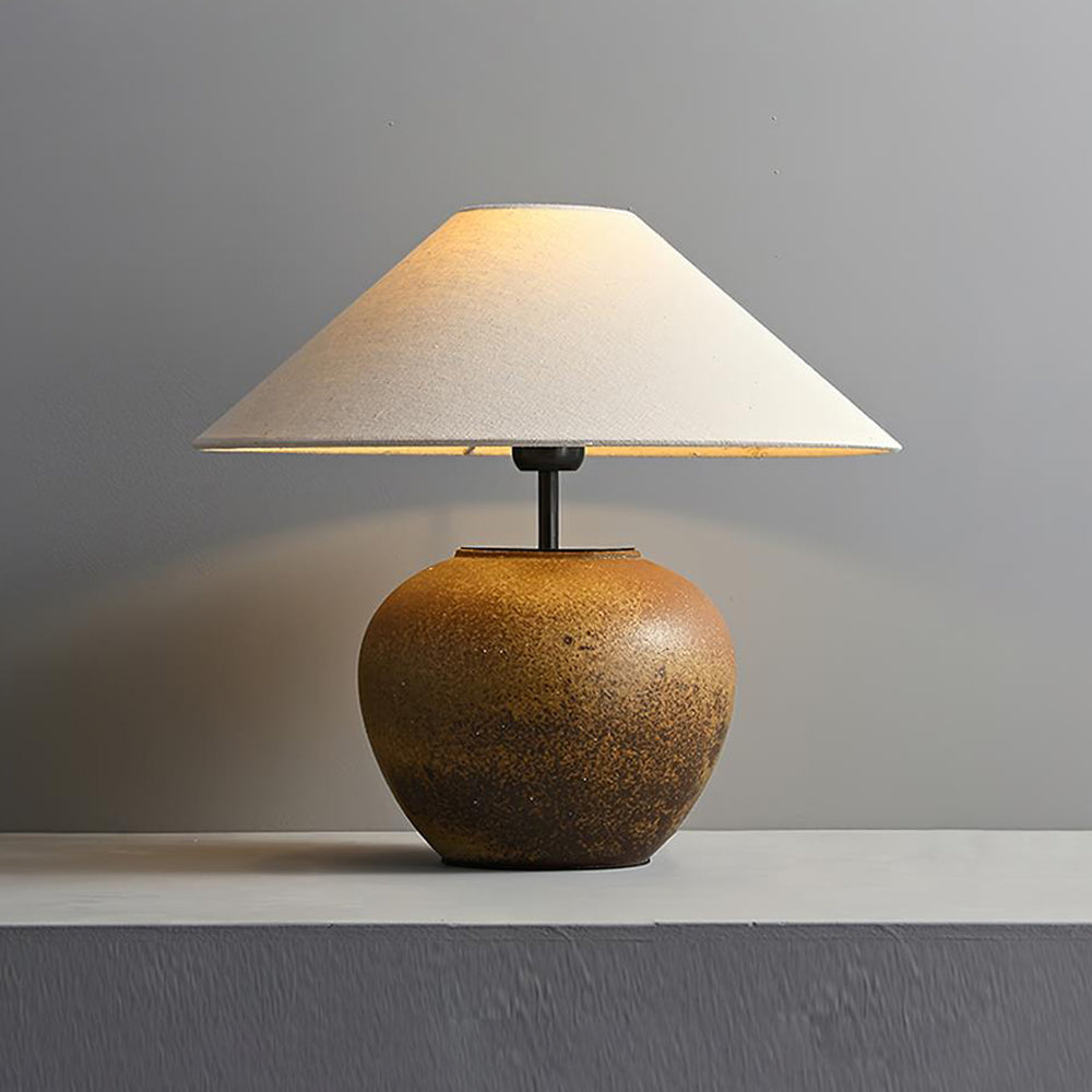 Madeleine Ceramic Table Lamp with Fabric Shade Design