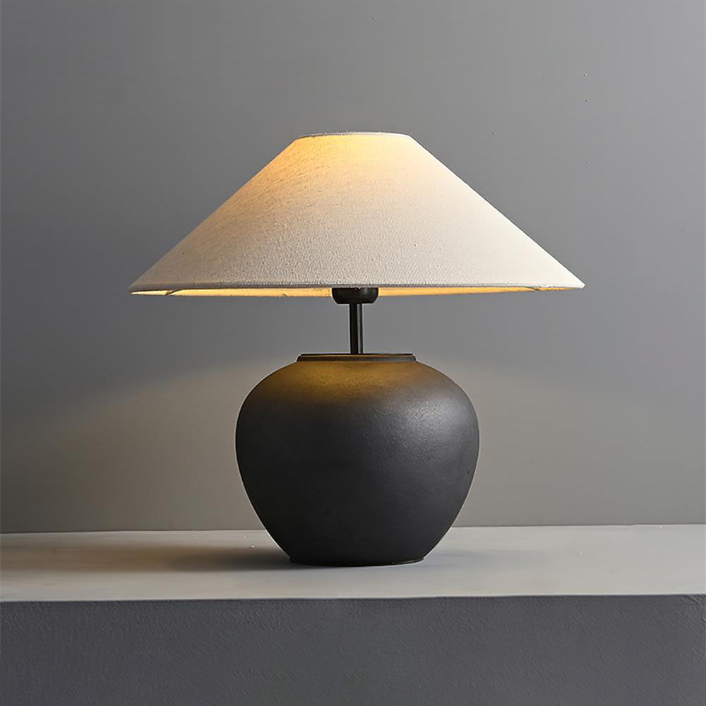 Madeleine Ceramic Table Lamp with Fabric Shade Design