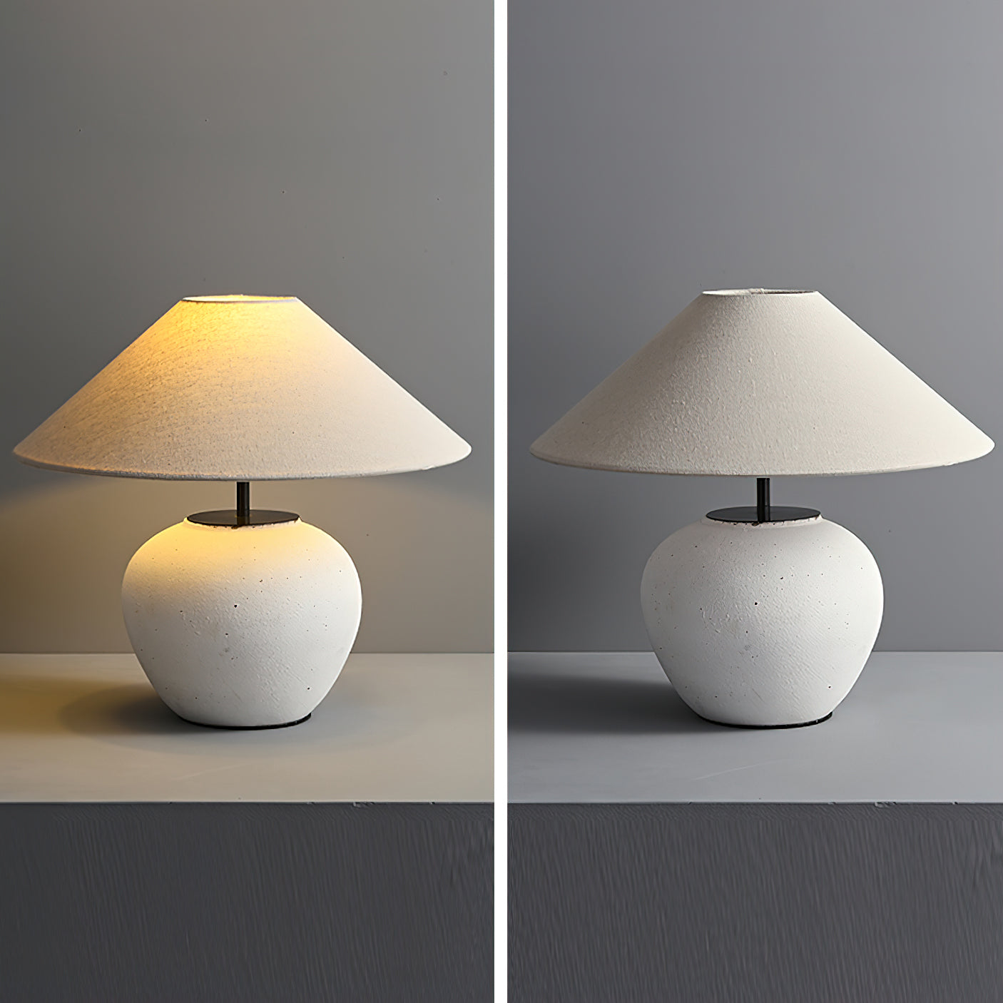 Madeleine Ceramic Table Lamp with Fabric Shade Design