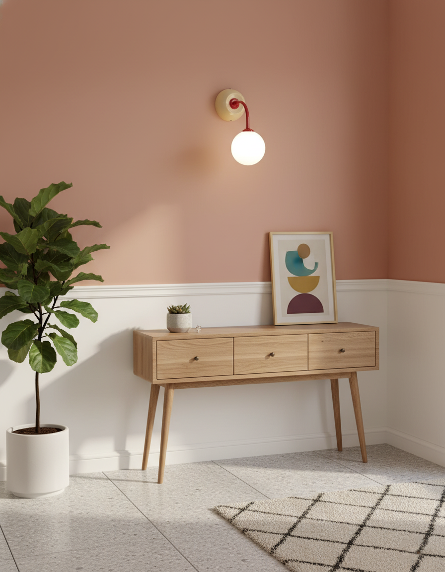 Applique murale Léonie Retro Globe avec bras incurvé