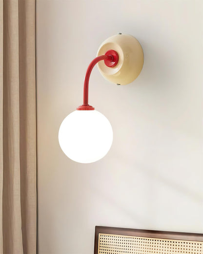 Applique murale Léonie Retro Globe avec bras incurvé