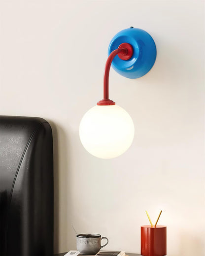 Applique murale Léonie Retro Globe avec bras incurvé