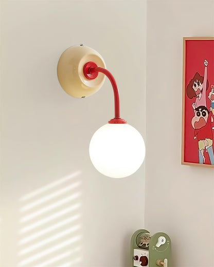 Applique murale Léonie Retro Globe avec bras incurvé