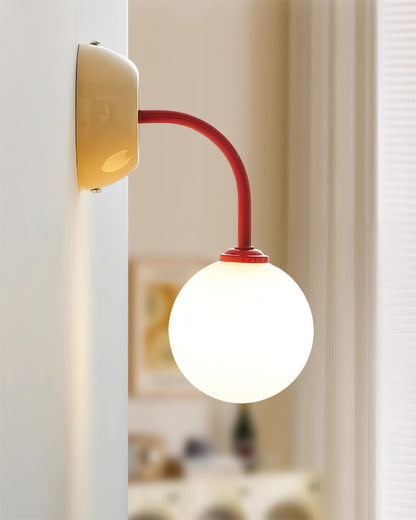 Applique murale Léonie Retro Globe avec bras incurvé