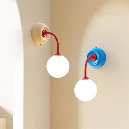 Applique murale Léonie Retro Globe avec bras incurvé