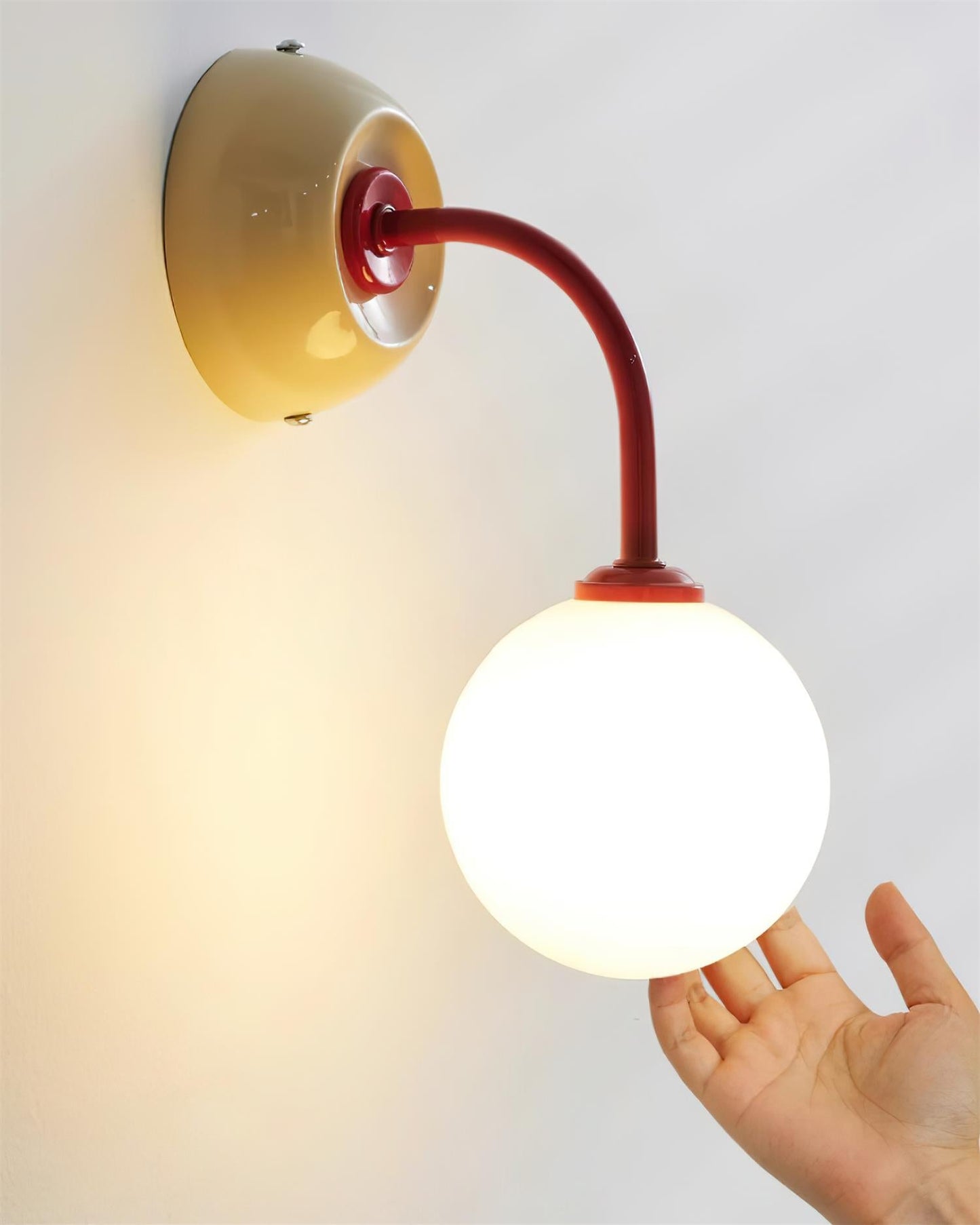 Applique murale Léonie Retro Globe avec bras incurvé