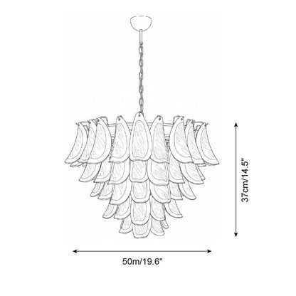 Lustre Giselle Petal, design fleur en verre superposé avec cadre en métal
