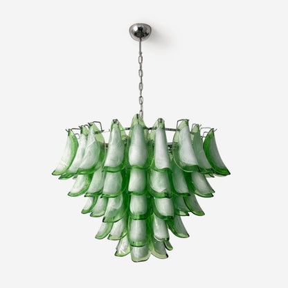 Lustre Giselle Petal, design fleur en verre superposé avec cadre en métal