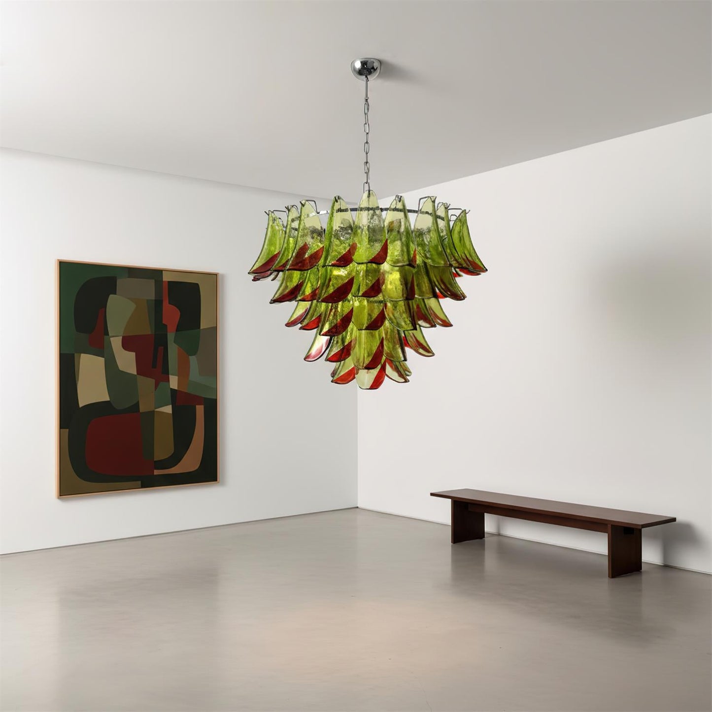 Lustre Giselle Petal, design fleur en verre superposé avec cadre en métal