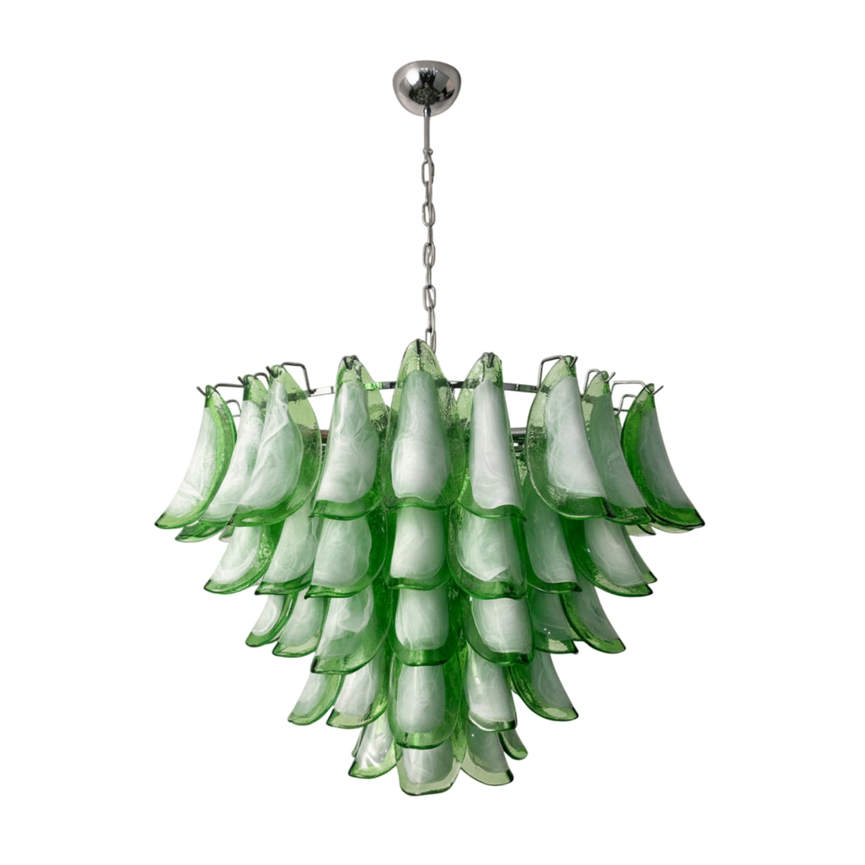 Lustre Giselle Petal, design fleur en verre superposé avec cadre en métal