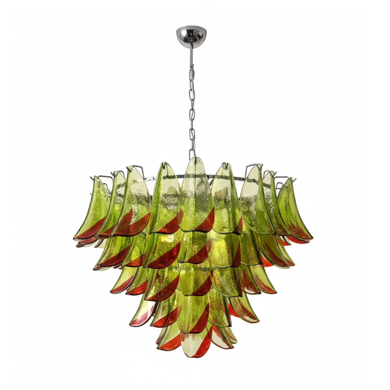 Lustre Giselle Petal, design fleur en verre superposé avec cadre en métal