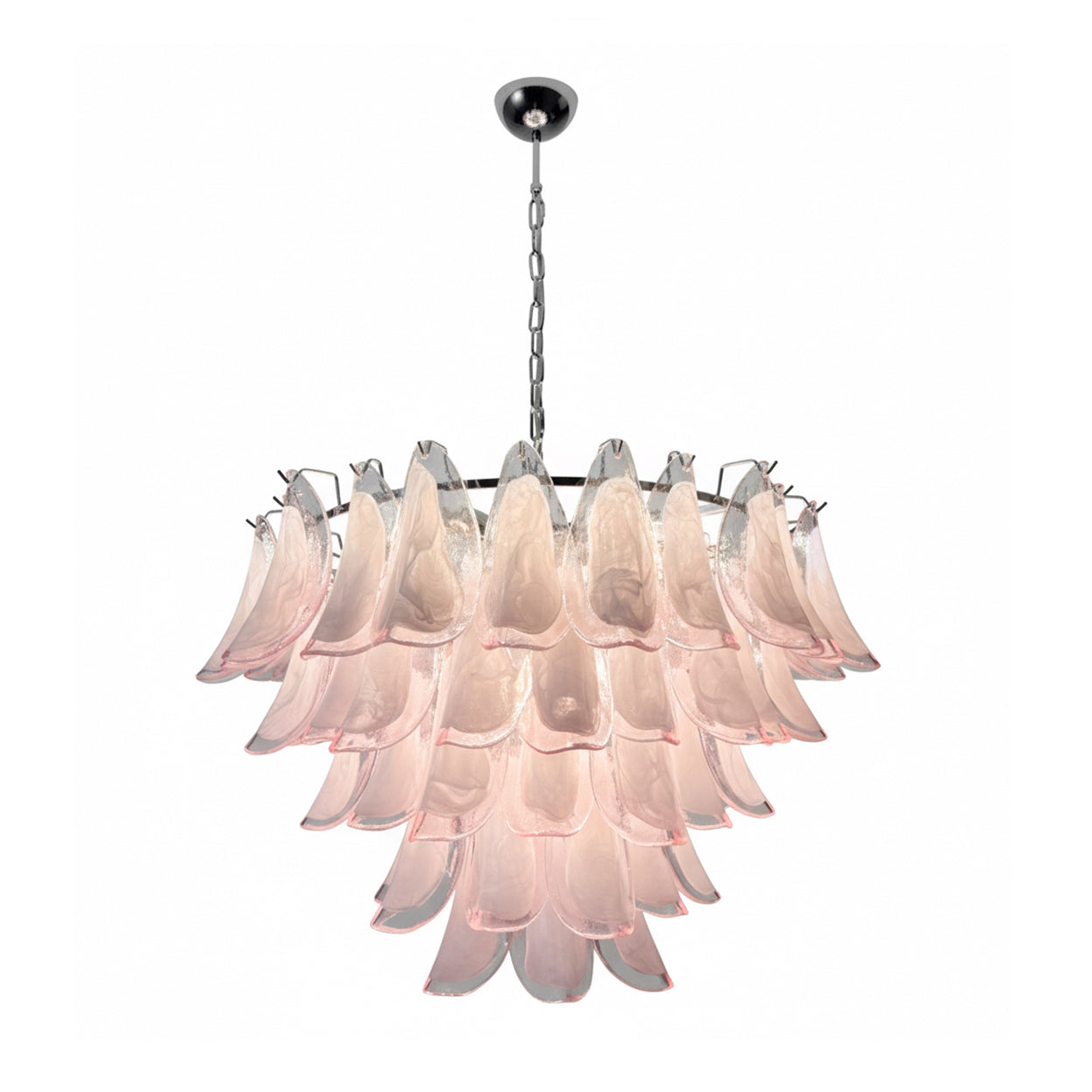 Lustre Giselle Petal, design fleur en verre superposé avec cadre en métal