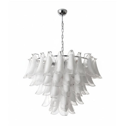 Lustre Giselle Petal, design fleur en verre superposé avec cadre en métal