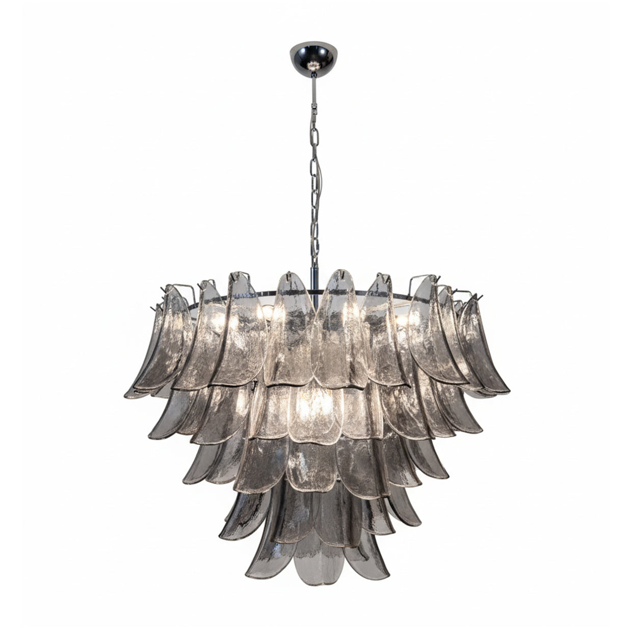 Lustre Giselle Petal, design fleur en verre superposé avec cadre en métal