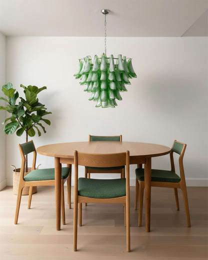 Lustre Giselle Petal, design fleur en verre superposé avec cadre en métal