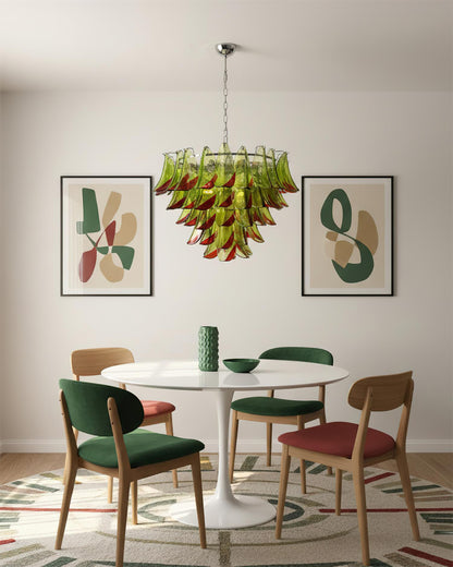 Lustre Giselle Petal, design fleur en verre superposé avec cadre en métal
