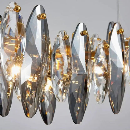 Lustre Elodie Crystal Leaf Nordic de luxe