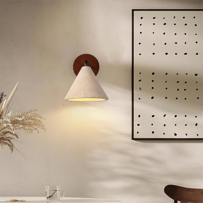 Margaux Finley Wall Lamp Wood and Travertine LED Lighting