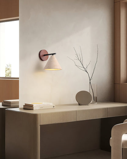 Margaux Finley Wall Lamp Wood and Travertine LED Lighting