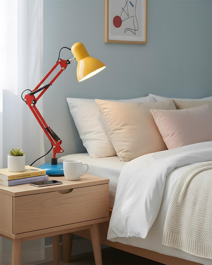 Lampe de table réglable Solène Memphis avec design color block
