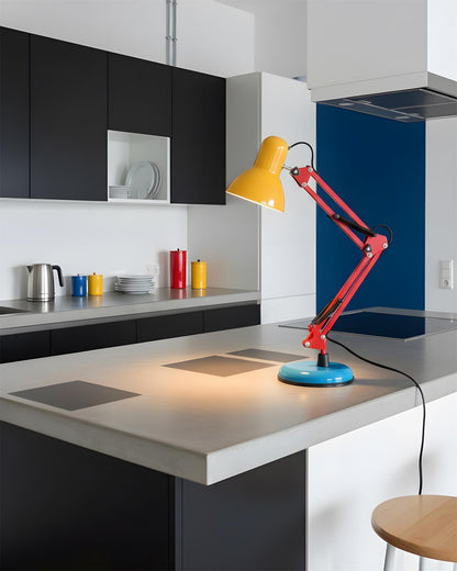 Lampe de table réglable Solène Memphis avec design color block