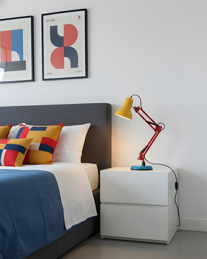 Lampe de table réglable Solène Memphis avec design color block