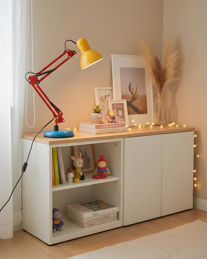Lampe de table réglable Solène Memphis avec design color block