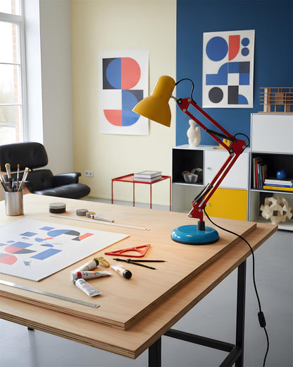 Lampe de table réglable Solène Memphis avec design color block