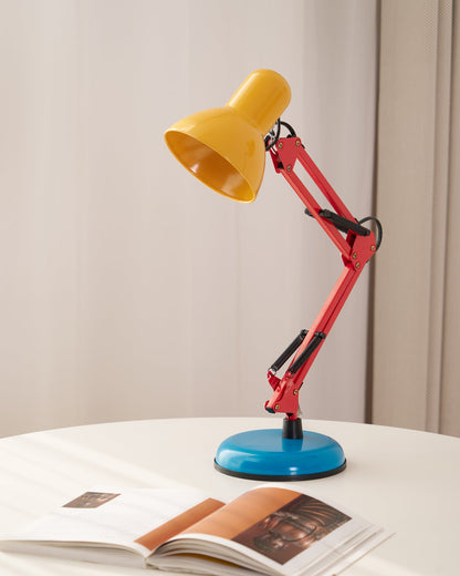 Lampe de table réglable Solène Memphis avec design color block