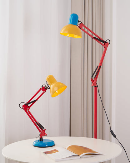 Lampe de table réglable Solène Memphis avec design color block