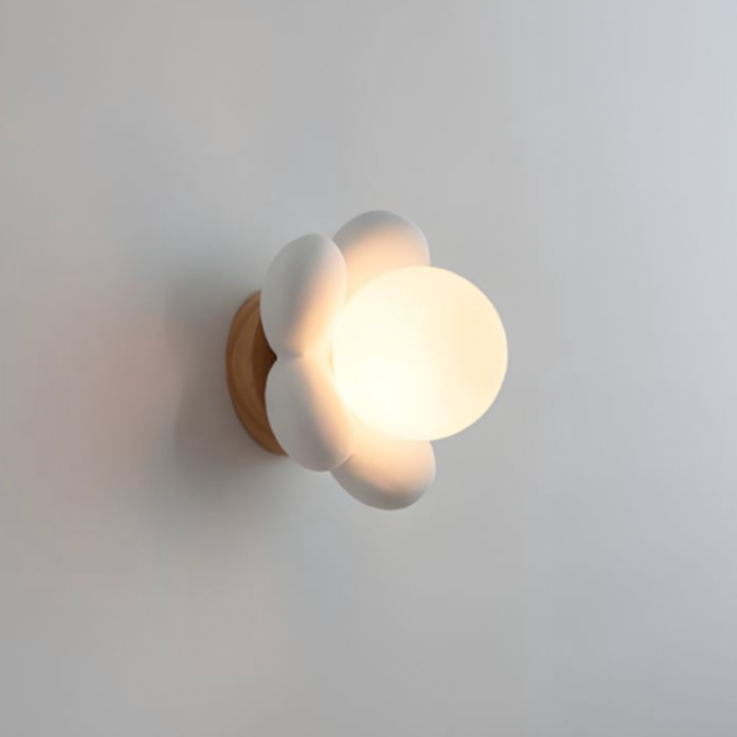 Applique Murale LED Florale en Résine Globe Fleur Élise