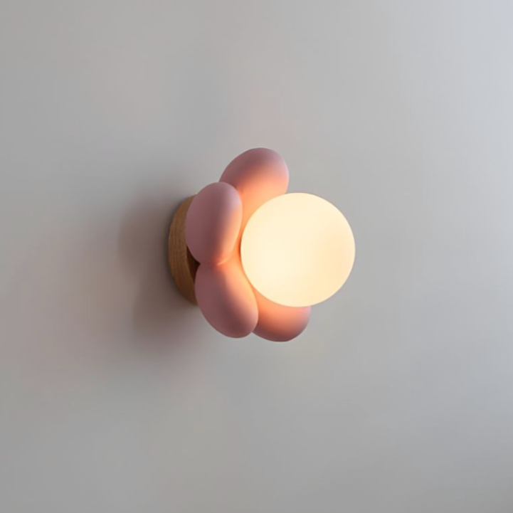 Applique Murale LED Florale en Résine Globe Fleur Élise