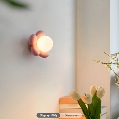 Applique Murale LED Florale en Résine Globe Fleur Élise