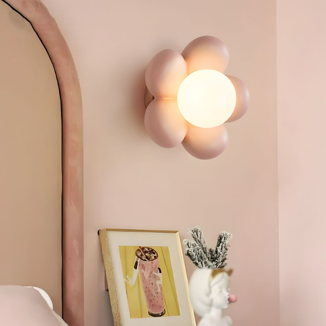 Applique Murale LED Florale en Résine Globe Fleur Élise