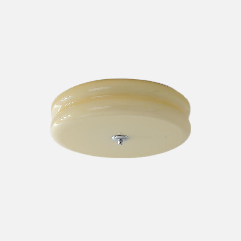Plafonnier Élise en verre français, surface de montage beige