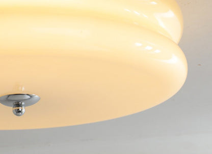 Plafonnier Élise en verre français, surface de montage beige