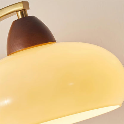 Lampe de table Lucienne en verre vintage avec base en bois