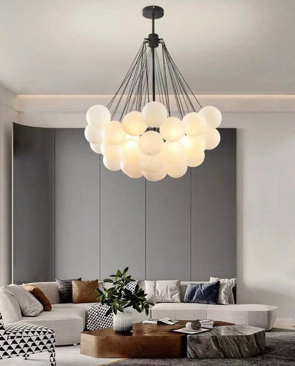 Inès Minimalist Frosted Globe Chandelier