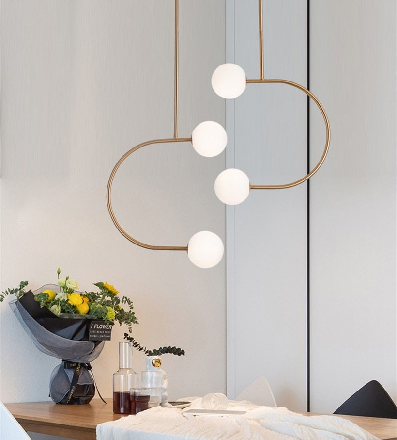 Élise Gemini Brass & Frosted Glass Ceiling Pendant Light