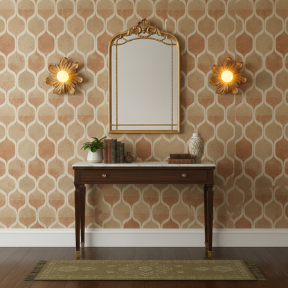 Applique murale en résine Camille avec motif floral et éclairage doux