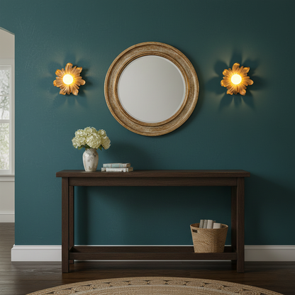 Applique murale en résine Camille avec motif floral et éclairage doux