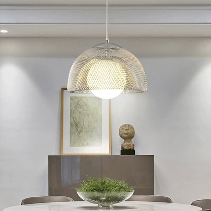 Élise Cocoon Net Metal LED Pendant Light Gold Chrome Modern Luxury Fixture